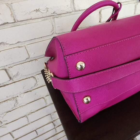 Michael Kors Hot Pink Hamilton Shoulder Bag Purse - Picture 12 of 16